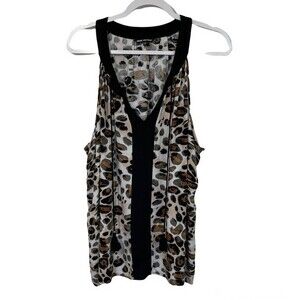 Unique Spectrum Leopard Print Sleeveless Top V-Neck Relaxed Lightweight Size 3X